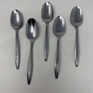 VTG MCM Superior Stainless Petal Lane Flatware Silverware 5 Tablespoons